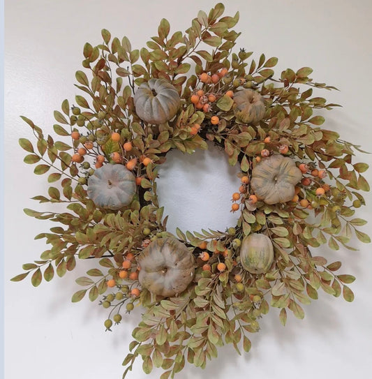 Green Pumpkin Wreath