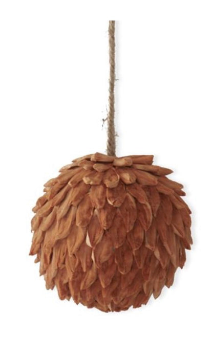 Mustard Petal Leaf Ball Ornament