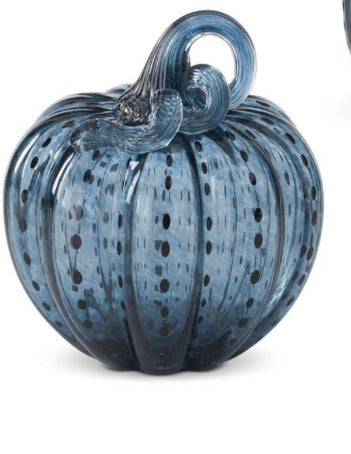 Speckled Blue Glass Pumpkins
