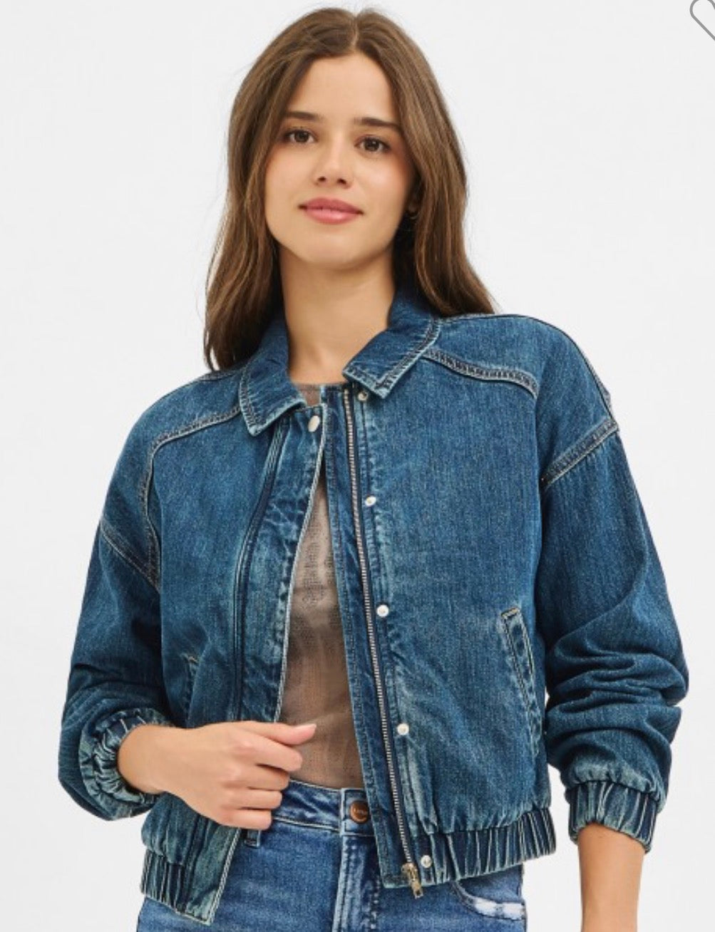 Denim bomber jacket
