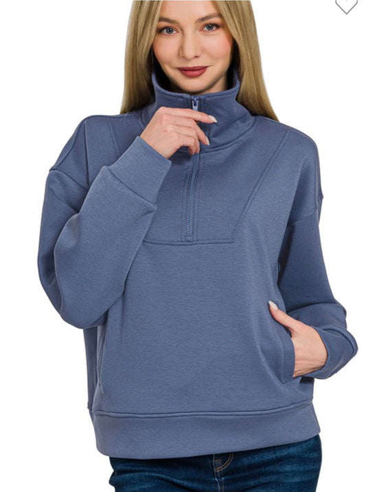 Scuba half zip pullover