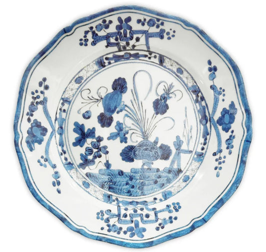 VIDA Faenza 11" Dinner Plate (White and Blue)