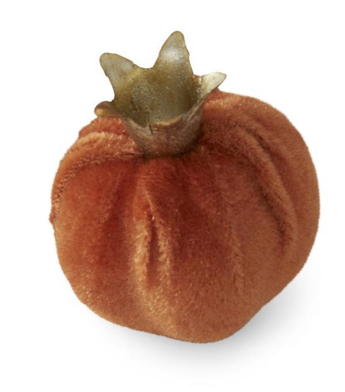 Bag of 6 2.25 Inch Light Orange Velvet Pomegranate
