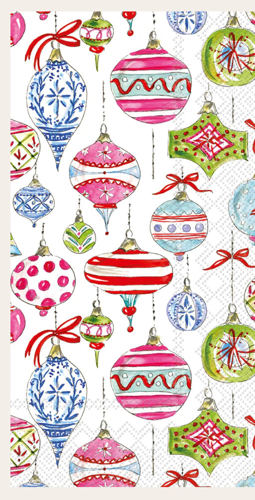 Merry Vintage Ornaments Guest Towel