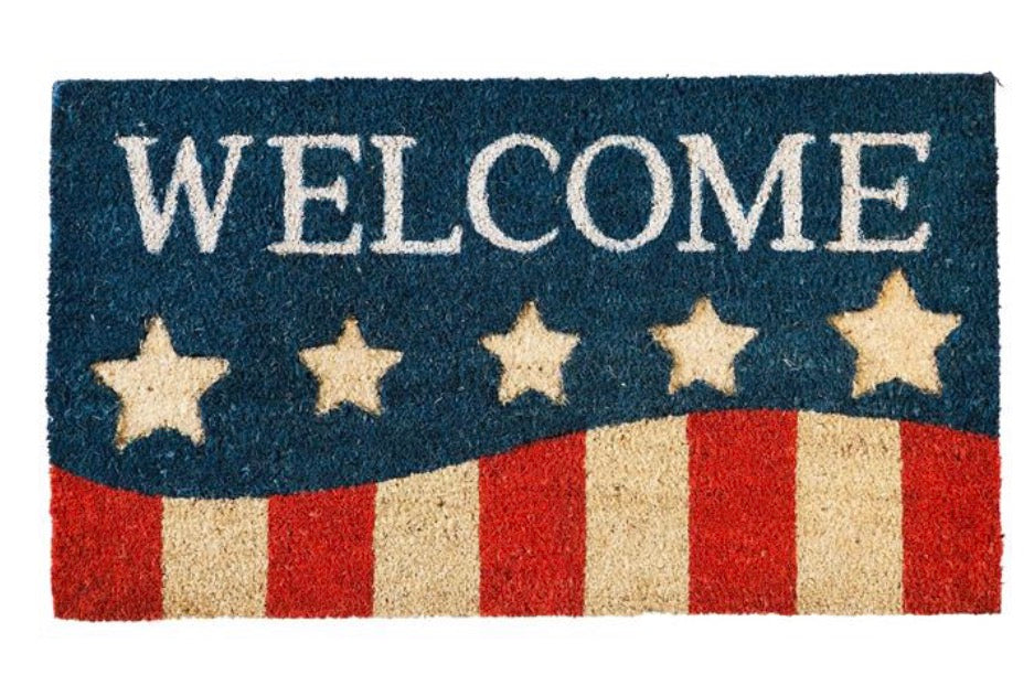 Patriotic Stripes Coir Mat