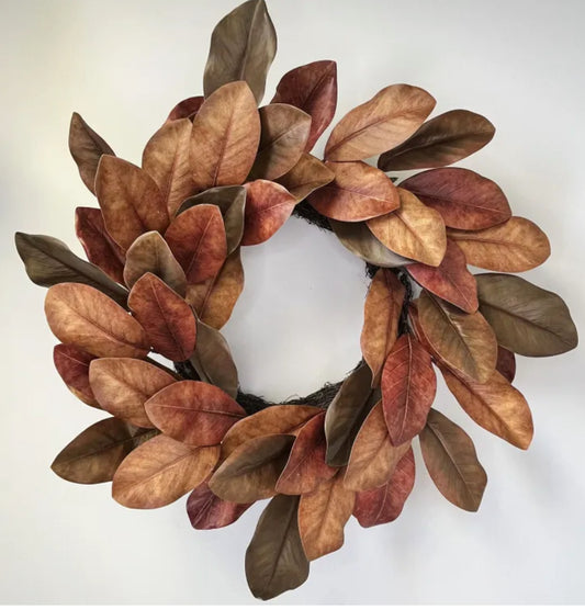 24IN AUTUMN MAGNOLIA WREATH