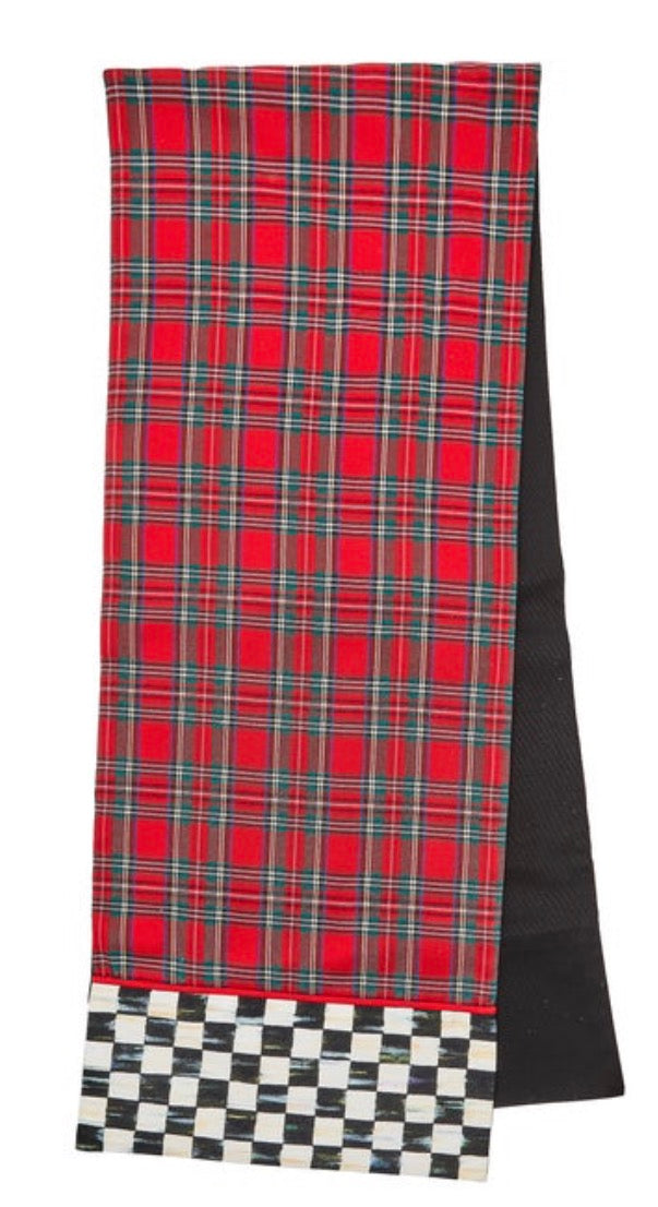 Red Tartan Check Table Runner