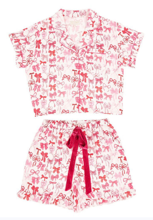 Bow Pajamas short Set by Simply Southern
