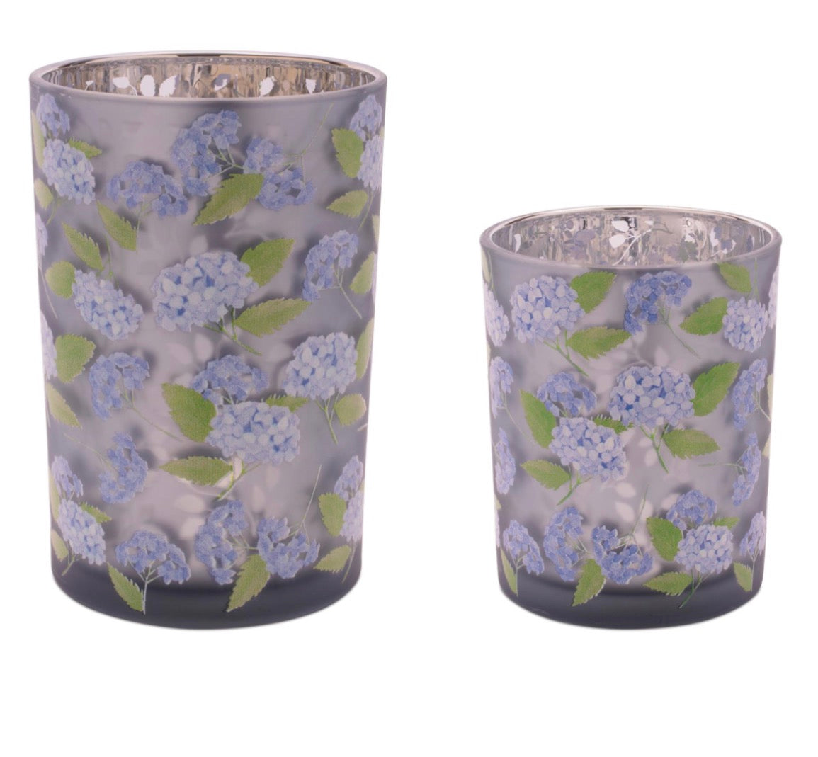 HYDRANGEA GLASS CANDLE HOLDER