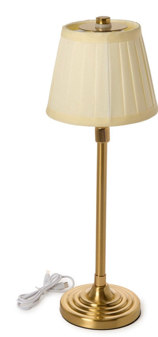 LED Portable Cordless Adjustable Table Lamp with Pleated Fabric Lamp Shade in Gift Box