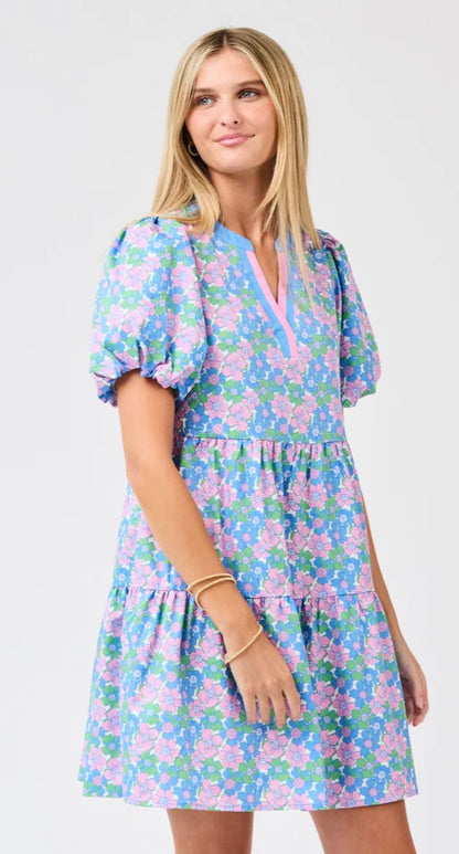 Kinsley Mini Dress | Vintage Posies Blue