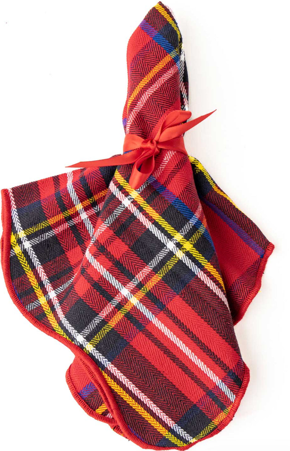 Red Plaid Scalloped Napkin