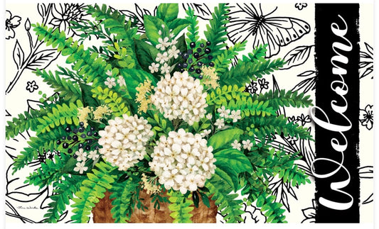 Elegant fern floor mat