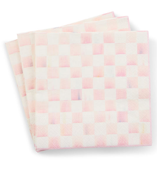 Rosy Check Luncheon Paper Napkins
