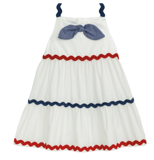 RED, WHITE & BLUE TIER RIC RAC DRESS