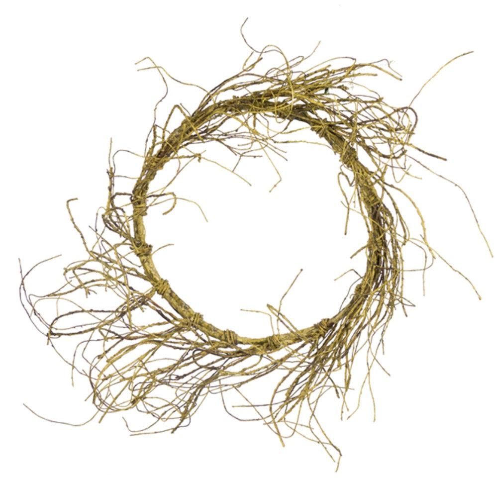 24" TWIG WREATH in GREEN