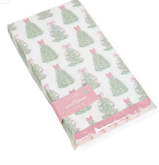 Trees Paper Guest Twoel Napkin w/ Scalloped Edge