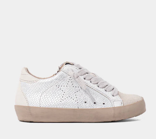 Girls Mia Mini Silver Snake Sneakers