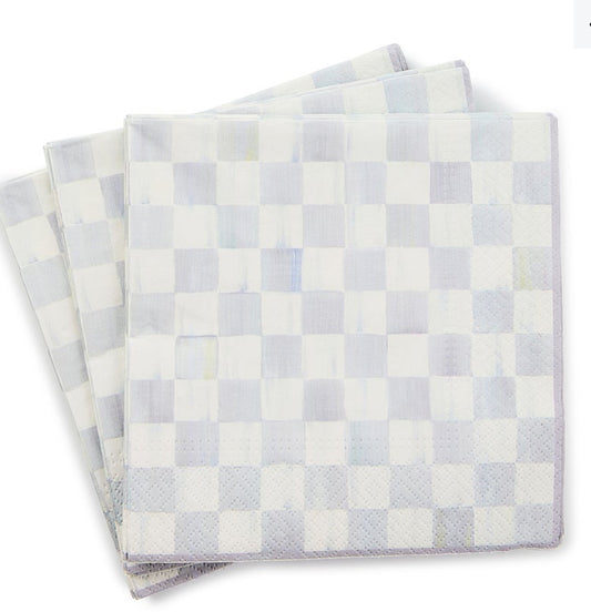 Sterling Check Luncheon Paper Napkins