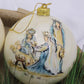 4" Handpainted Capiz Ball Ornament Blue Nativity Scenes