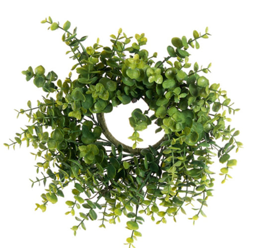 4” eucalyptus candle ring ( real touch)