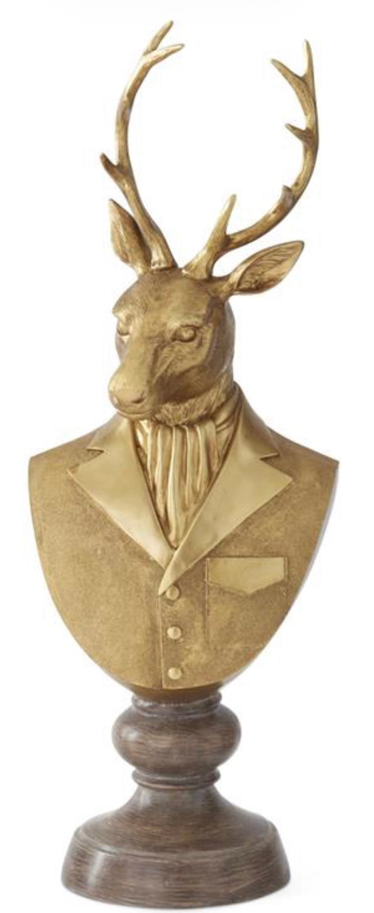 22 Inch Gold Resin Formal Attire Deer Bust