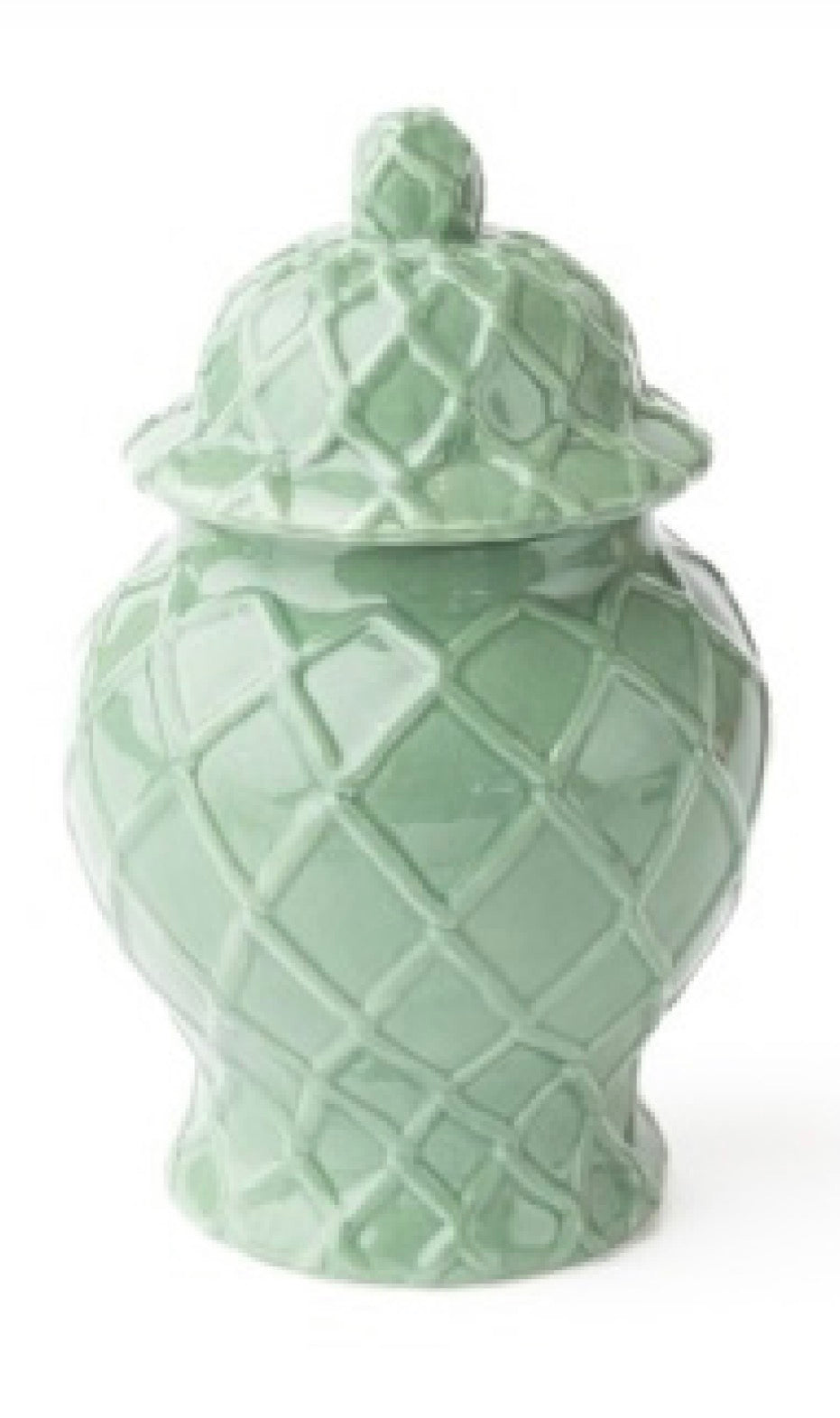 Textured Ginger Jar- Green