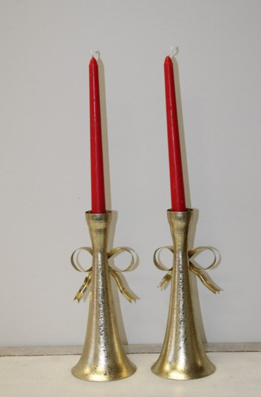 Gold Metal Bow Taper Holders