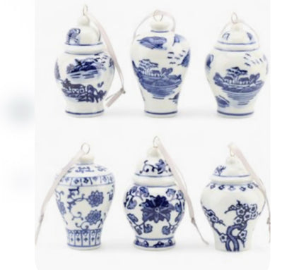 Chinoiserie Tree Ornaments set of 6