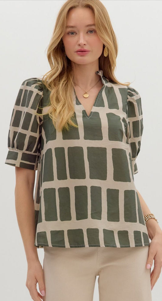 Abstract in Olive Green