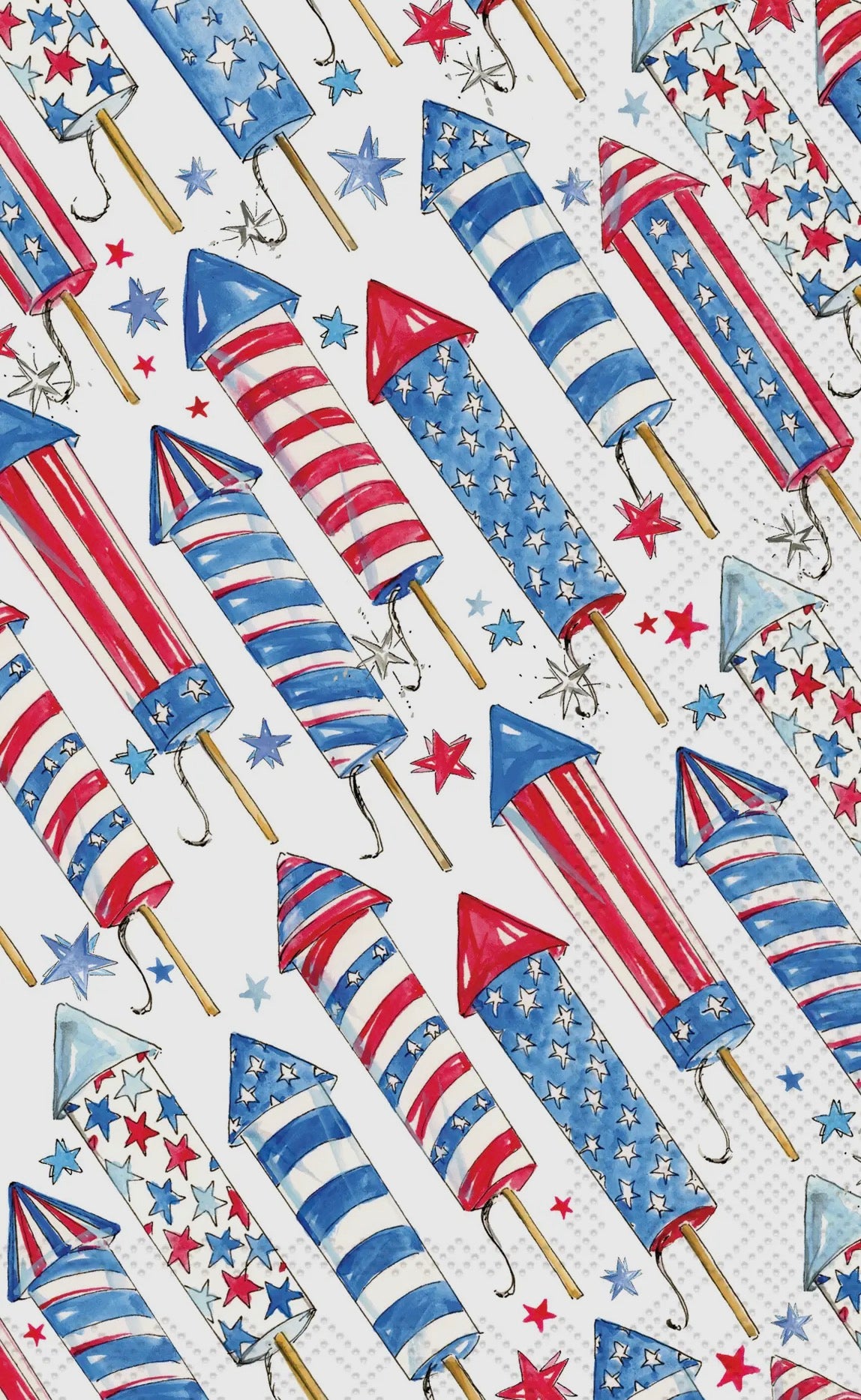Patriotic Rockets Rosanne Beck Guest Towels 16 Count