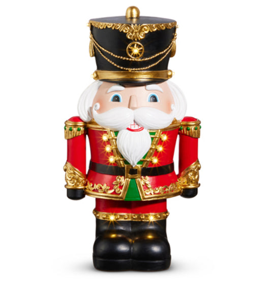12.25" Lighted Nutcracker Black Hat