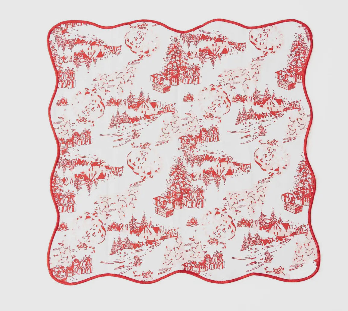 Santa Toile Scalloped
Dinner Napkin