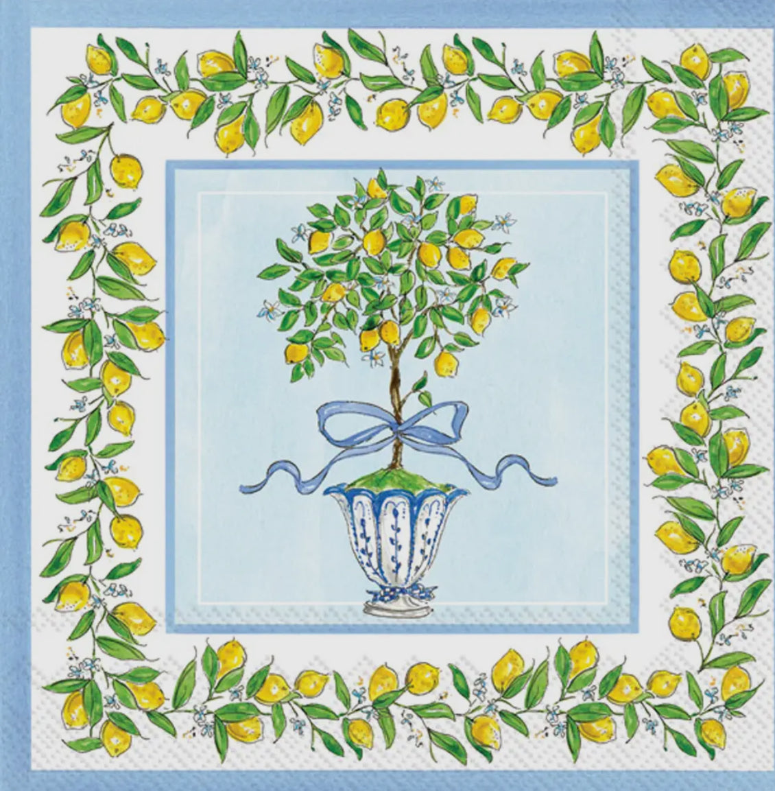 Paper Cocktail Napkins 20 Ct Rosanne Beck Lemon Topiary