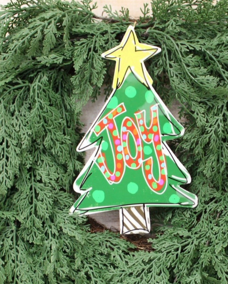 7.5x12" Wreath Décor, Joy Tree, Epoxy Finish