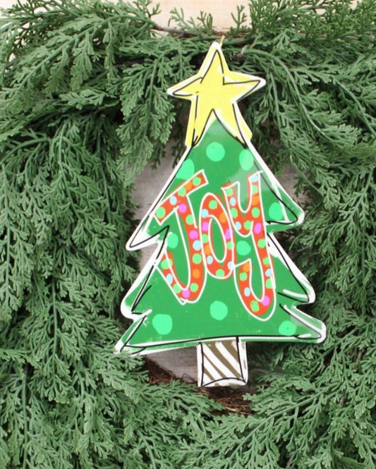 7.5x12" Wreath Décor, Joy Tree, Epoxy Finish