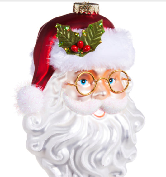 6.5" Santa with Glasses Ornament