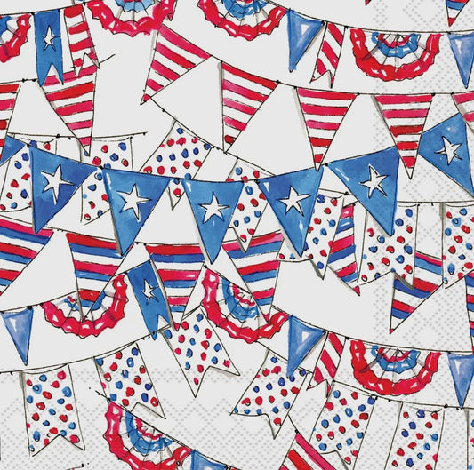 Patriotic Pennant Flag Cocktail Napkins 20 count