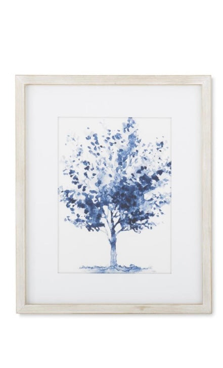 Assorted 23.5 Inch Natural Framed Blue Tree Prints