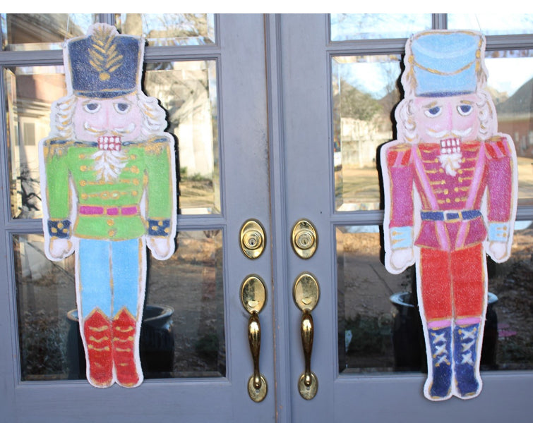 14x36" Handpainted Door Décor, Nutcracker with Glitter