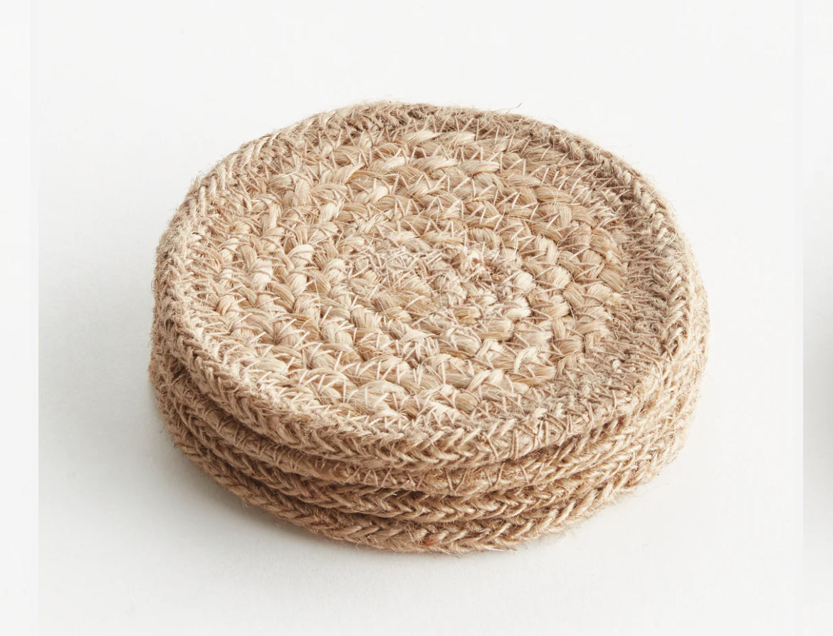 JUTE COASTERS, SET OF 4