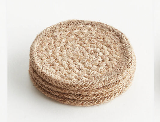 JUTE COASTERS, SET OF 4