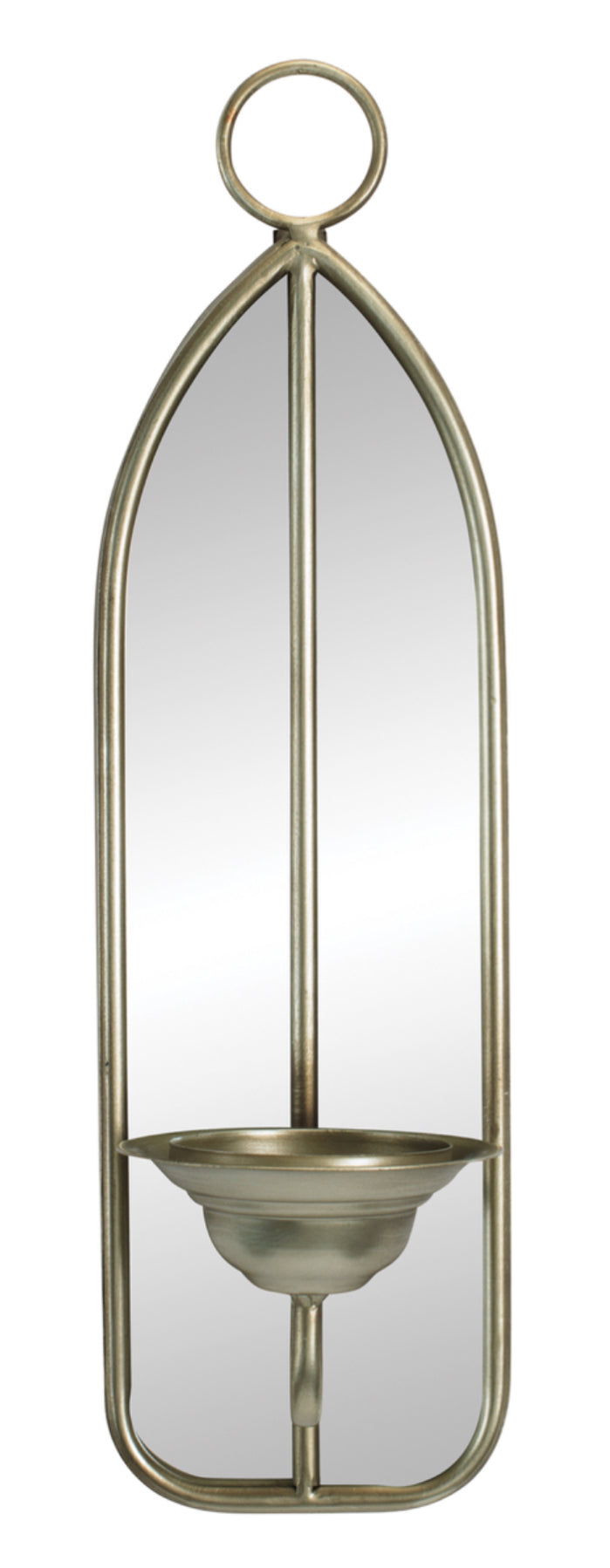 17” iron wall sconce with mirror