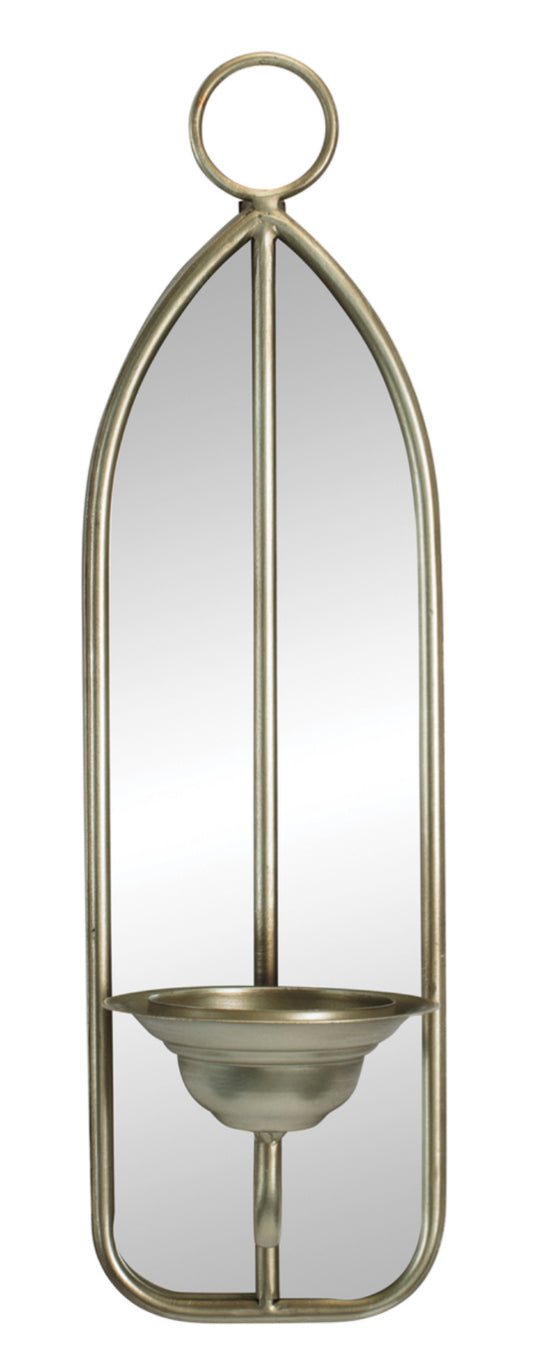 17” iron wall sconce with mirror