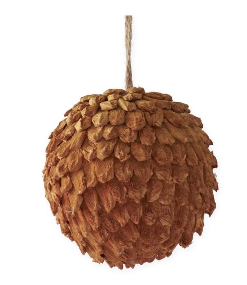 Mustard Petal Leaf Ball Ornament