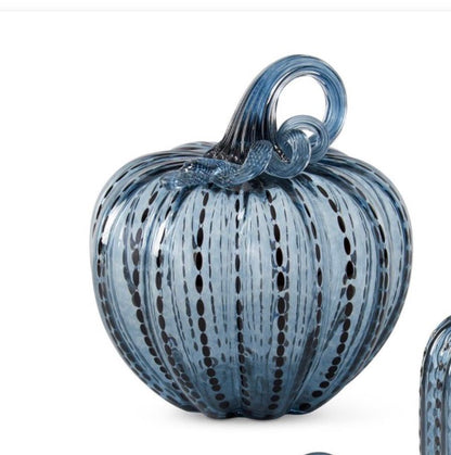 Speckled Blue Glass Pumpkins