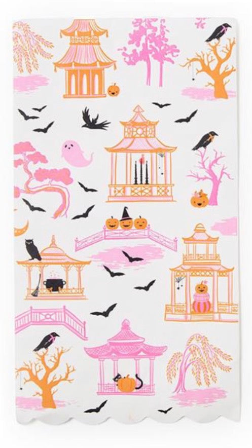 Haunted Pagoda 3-Ply Scalloped Edge Paper Napkin