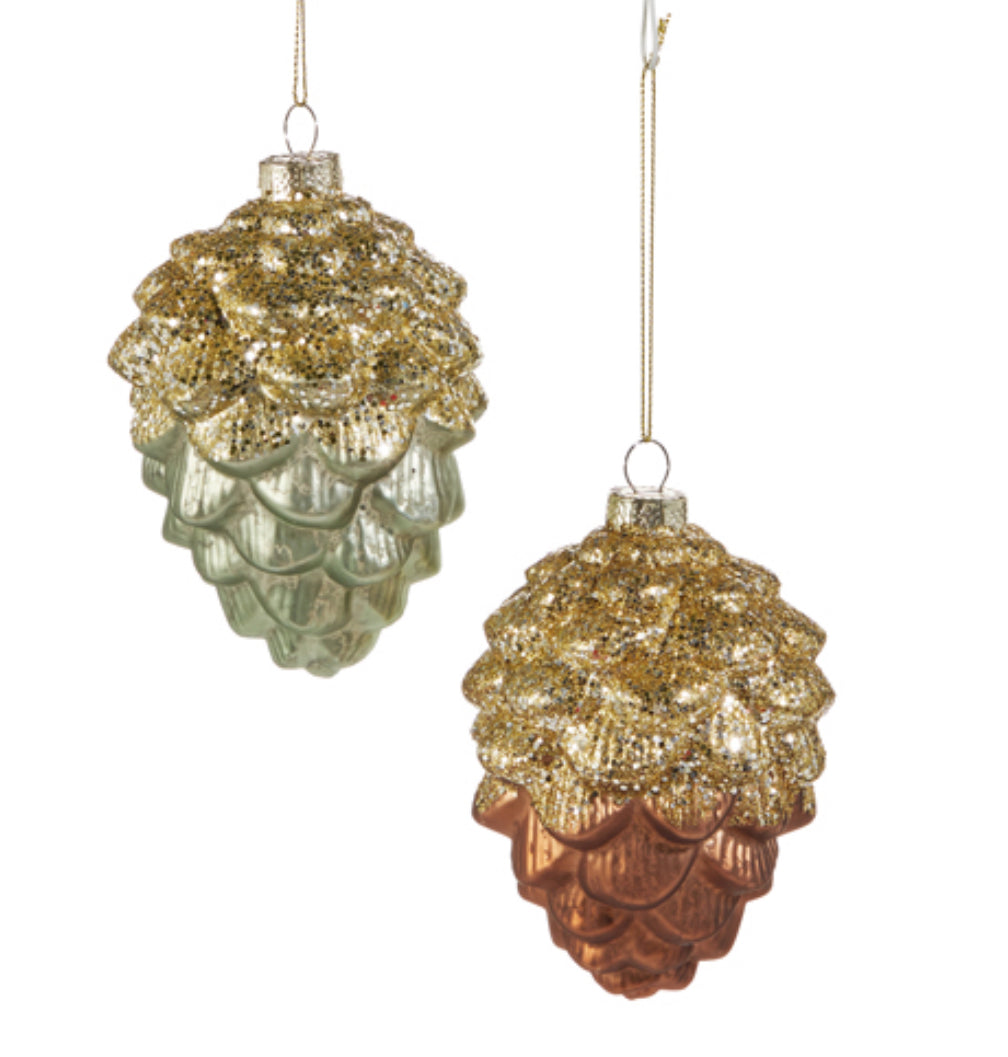4.5" Glitter Pinecone Ornament
