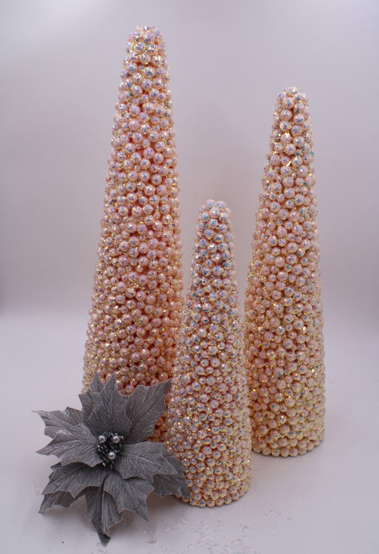 Pink Shimmer Glitter Cone Berry Trees, 18, 24 ,38"