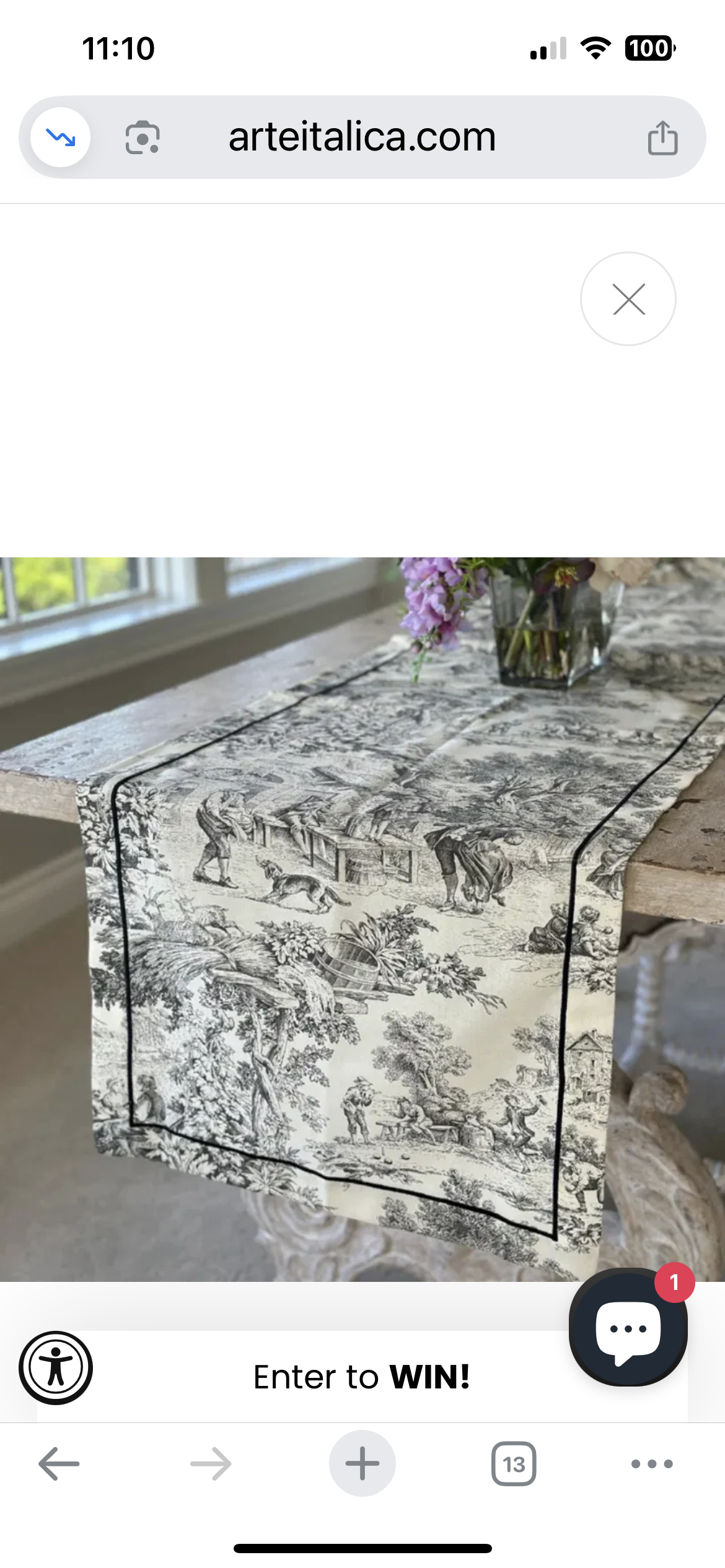 Montefalco Toile Runner
